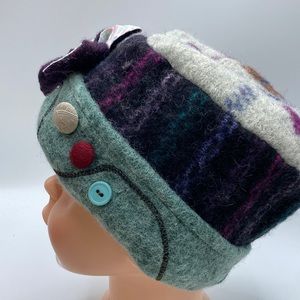 Hand Felted Wool Hat with Embellishments